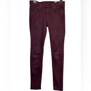 rag & bone Wine Colored Skinny Mid Rise Jeans Size 27